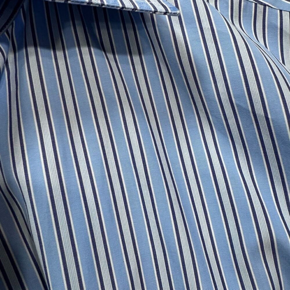 Ermenegildo Zegna dress stripped blue shirt 39/15 1/2 regular fit - Picture 9 of 10